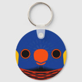 Porte-clés Le visage d'un lorikeet coco (Verso)