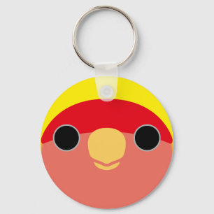 Porte-clés Le visage d'un lovebird jaune américain à la pêche