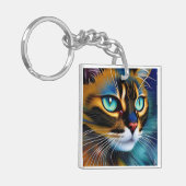 Porte-clés Le visage d'un mignon Lynx pointe Siamese (Devant gauche)