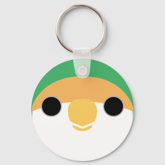 Porte-clés Le visage d'un oiseau de mer vert à la pêche (Recto)