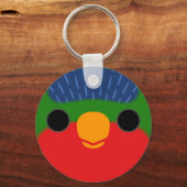 Porte-clés Le visage d'une loriette couronnée bleue (Verso)