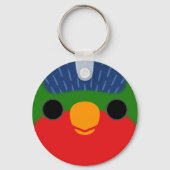 Porte-clés Le visage d'une loriette couronnée bleue (Verso)