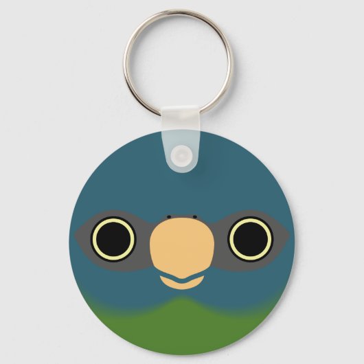 Porte-clés Le visage d'une macaw à tête bleue (Recto)