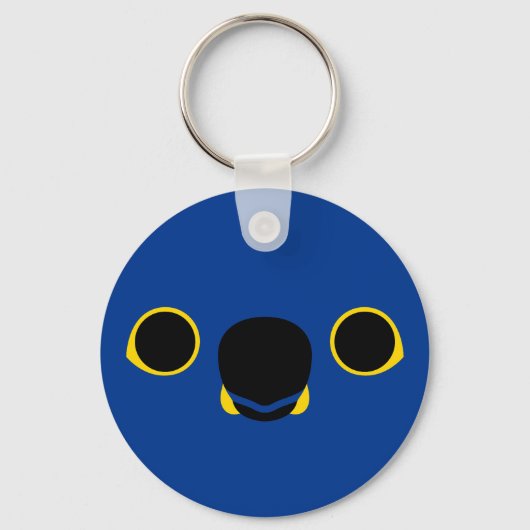 Porte-clés Le visage d'une macaw Hyacinth (Recto)