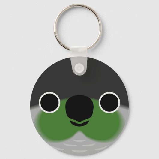Porte-clés Le visage d'une perruque verte (Recto)