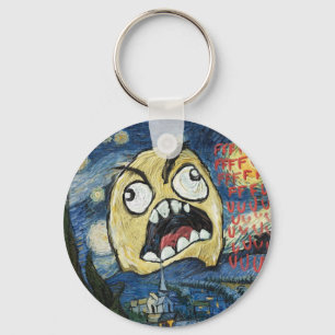 Porte-clés Le visage Meme de rage font face à la peinture