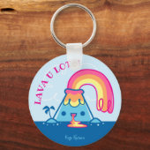 Porte-clés Le volcan de Kawaii (Recto)