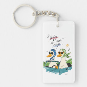 Porte-clés Le voyage des canards, profitez des petites choses