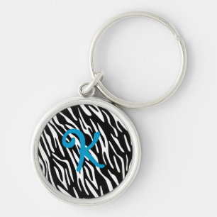 Porte-clés Le zèbre de monogramme barre le porte - clé