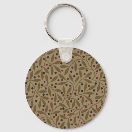Porte-clés Leaf Berry Classique Colorful Art Motif (Recto)