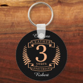Porte-clés Leather 3 ans mariage anniversaire (Recto)
