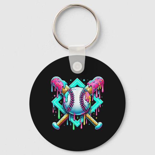 Porte-clés Lèchement De Baseball Pour Garçons Crème Glace Déc (Recto)