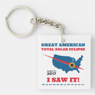 Porte-clés L'éclipse solaire totale - 2017 - je l'ai vue !