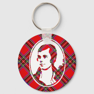 Porte-clés L'Écosse tartan, le barde Robbie Burns