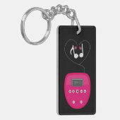 Porte-clés Lecteur CD rose avec écouteurs s'embrassant (Devant gauche)
