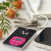Porte-clés Lecteur CD rose avec écouteurs s'embrassant (Devant droit)