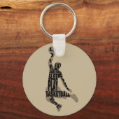 Porte-clés Lecteur de basketball slunk avec texte intégral (Recto)