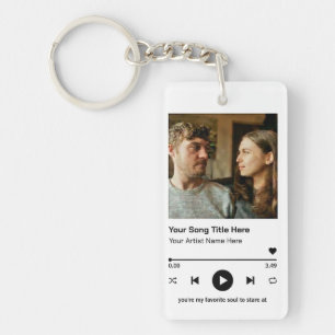 Porte-clés Lecteur de Musique Photo Personnalisé Cadeau de Ch