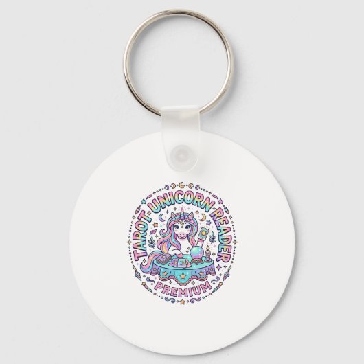 Porte-clés Lecteur de Tarot Licorne Premium Impression Drôle (Recto)
