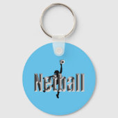 Porte-clés Lecteur Netball Et Nom Dimensionnel, (Recto)