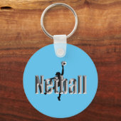 Porte-clés Lecteur Netball Et Nom Dimensionnel, (Recto)