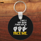 Porte-clés Lecture de la lèvre ASL Gesture main sourde Perte  (Verso)