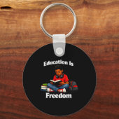 Porte-clés L'éducation est la liberté lecture design histoire (Recto)