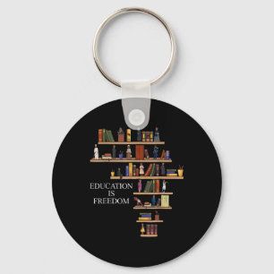 Porte-clés L'éducation est la liberté Livre Lecteur Mois de l