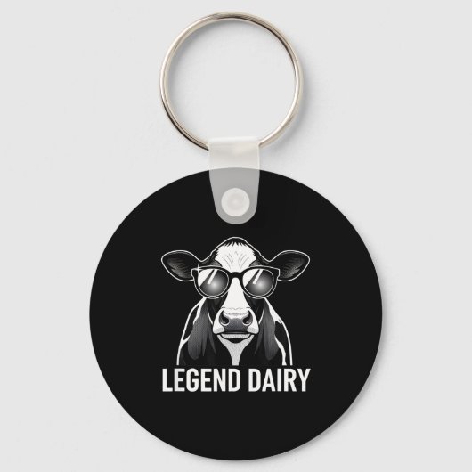 Porte-clés Legend Dairy, Cool Cow With Sungles (Recto)