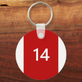 Porte-clés Légendaire n° 14 en rouge et blanc (Recto)