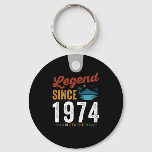Porte-clés Légende depuis 1974 Anniversaire Retro Vintage