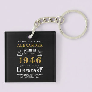 Porte-clés Légende personnalisée 80e anniversaire 1946 Vintag
