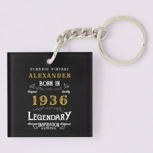 Porte-clés Légende personnalisée 90e anniversaire 1936 Vintag