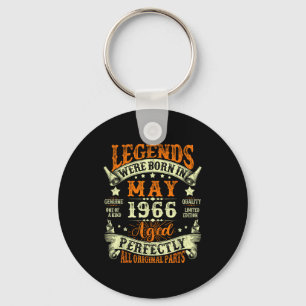 Porte-clés Légendes nées en mai 1966 vintage 60 ans hommes