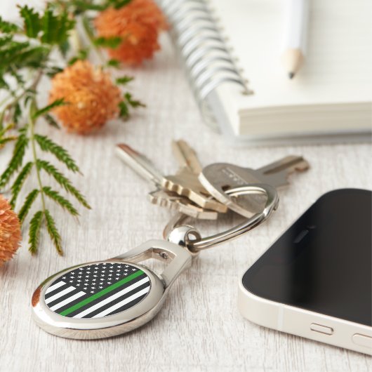 Porte-clés Légère ligne verte : Anciens combattants patriotiq (Côté )