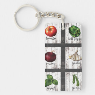 Porte-clés Légumes & Herbes Cuisine Moderne Rustique Nourritu