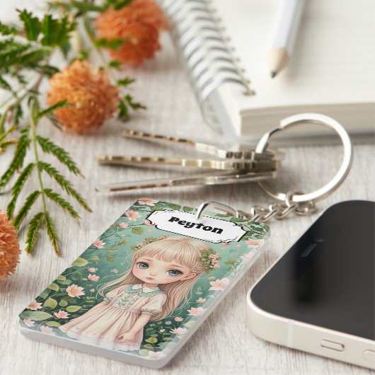 Porte-clés L'Embrace de Blossom personnalisée (Devant droit)