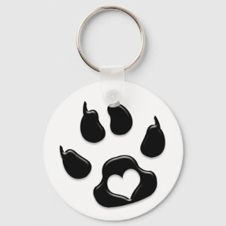 Porte-clés L'Empreinte de patte du chat Noir