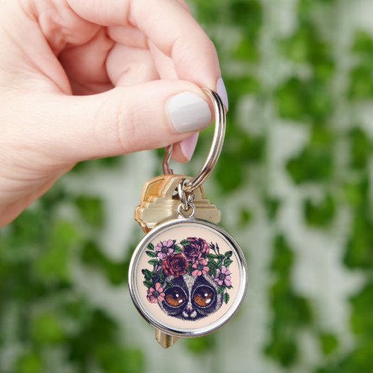 Porte-clés Lémur floral doux (main)