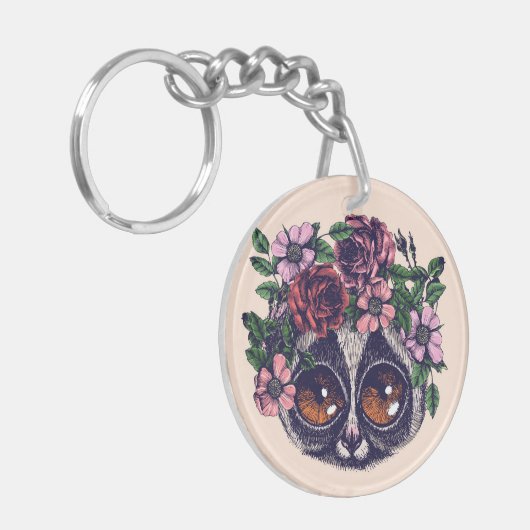 Porte-clés Lémur floral doux (Devant gauche)