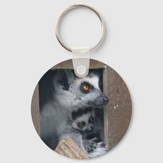 Porte-clés Lémur mère et bébé porte - clé (Recto)