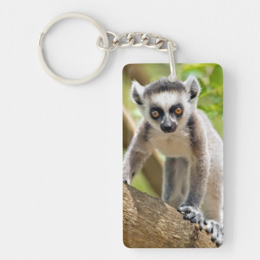 Porte-clés Lémurien à anneaux bébé (Devant)