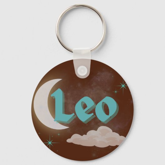 Porte-clés Leo Celestial esthétique Dreamy Moon Cloud Stars (Recto)