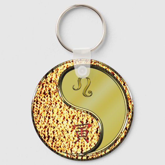 Porte-clés Léo et tigre métallique (Recto)