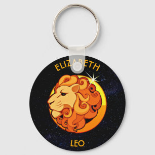 Porte-clés Leo Zodiac Anniversaire Connexion Avec Votre Nom P