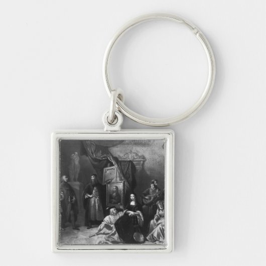 Porte-clés Leonardo da Vinci peignant le Gioconda (Devant)