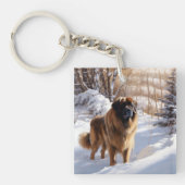 Porte-clés Leonberger Laissez-le neiger Noël (Devant)