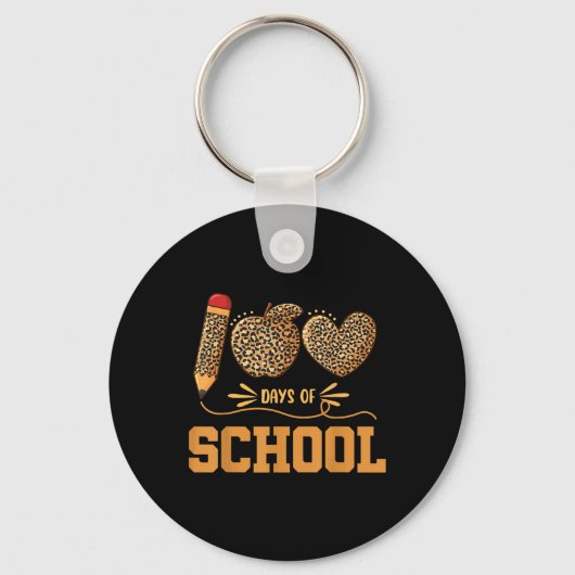 Porte-clés Leopard 100 Jours D'École 100E Jour Enseignants Pu (Recto)