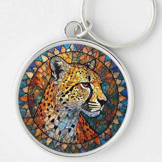 Porte-clés Léopard aux couleurs vives (Devant)