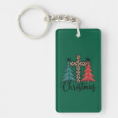 Porte-clés Léopard croix arbres de Noël chrétiens (Devant)